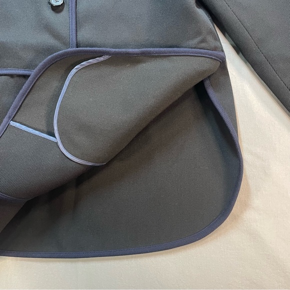 J Crew Tipped Twill Blazer Jacket w/ Mandarin Collar; Black/Navy - Womens Size 4 - Picture 10 of 16